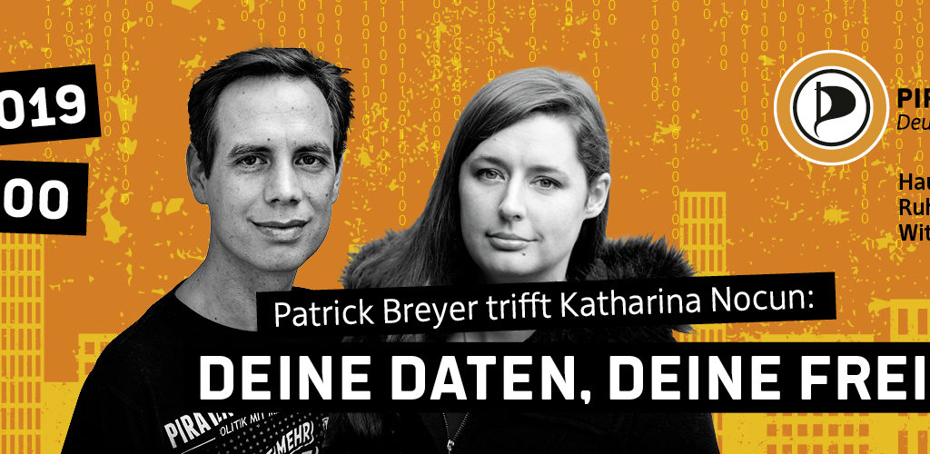 Bild mit Portraits der beiden Talk-Gäste Patrick Breyer und Katharina Nocun